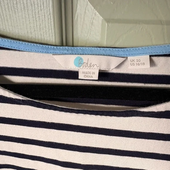 Boden Navy and White Striped Top - Picture 2 of 5